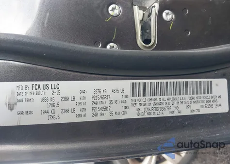 2015 Jeep Patriot Latitude z USA, uszkodzony, nr VIN 1C4NJRFB6FD307707